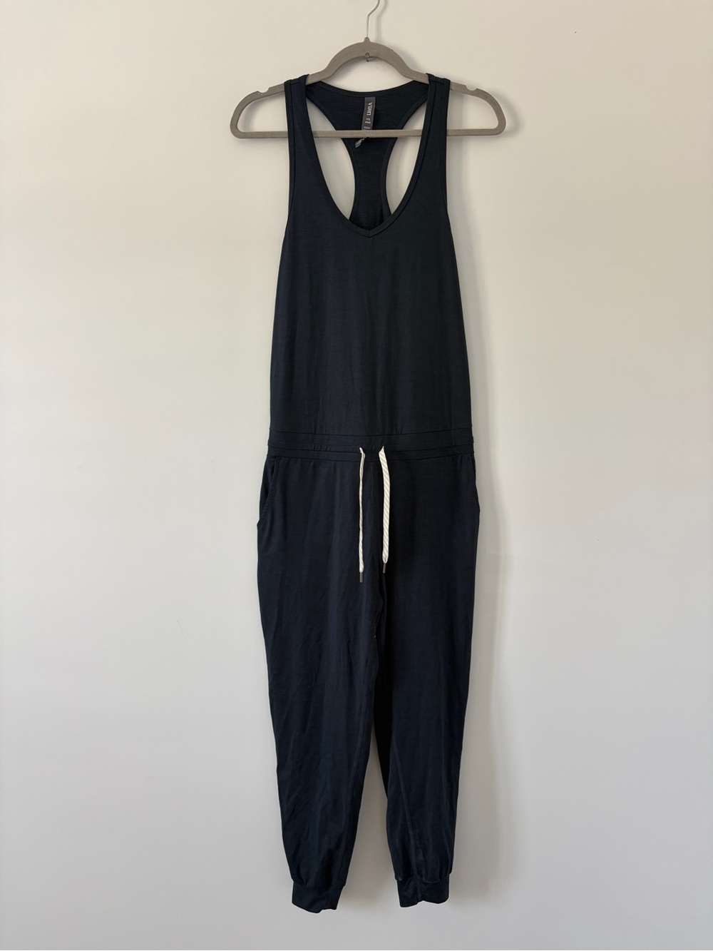 Vuori Lux Racerback Sleeveless One Piece Casual Jumpsuit Heathered Navy Blue S